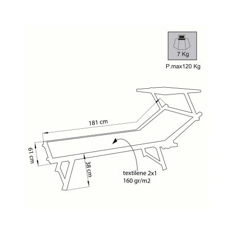 Lettino Prendisole Con Tettuccio Cosma Bari Bianco 3 Lettino Prendisole Con Tettuccio Cosma Bari Bianco - immagine 3