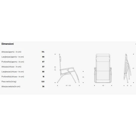 Poltrona Reclinabile LaFuma R Clip Ocean 3 Poltrona Reclinabile LaFuma R Clip Ocean - immagine 3