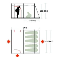 Vendite Campeggio -Vendite Campeggio tenda ferrino fenix 5 campeggio stanziale ampia abitabilita family famiglia 1